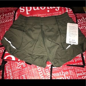 NWT Lululemon Hotty Hot Short II Fatigue Green